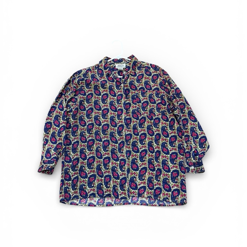 Brass Plum Nordstrom Paisley Floral Button Up Size Small